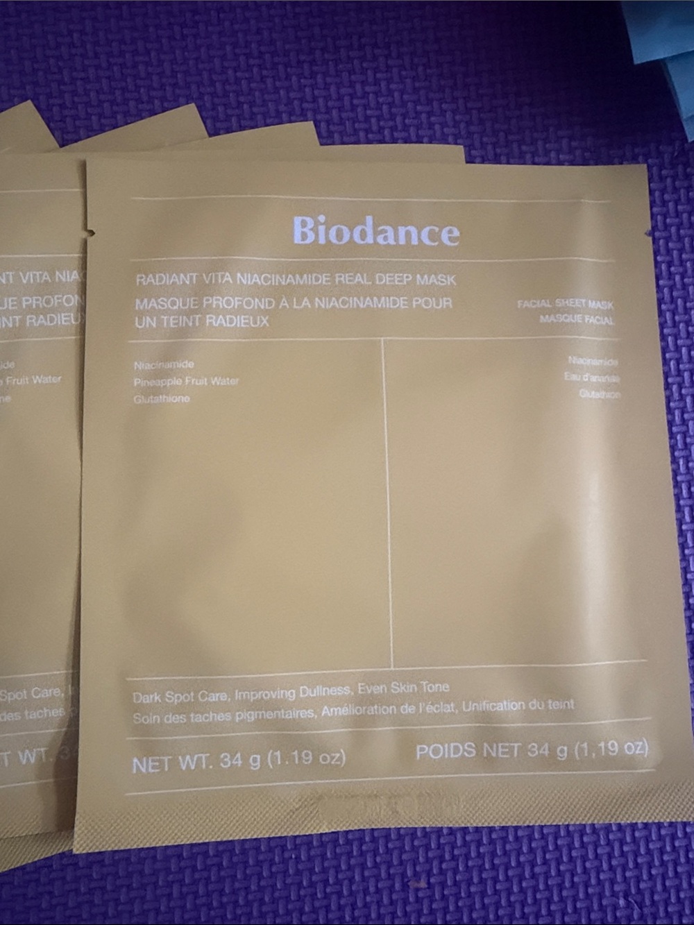 Biodance Radiant Vita Niacinamide Deep Mask — Beige Sheet Mask